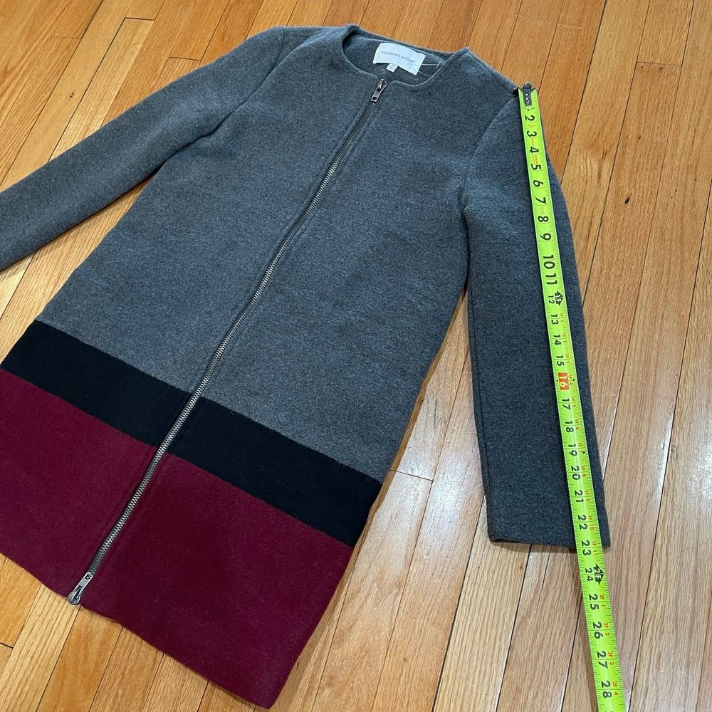 Cupcakes and Cashmere Ansell Womens Wool Blend Coat Size XS Gray Full Zip NWOT - Picture 6 of 12